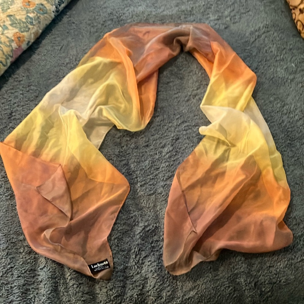 Vibrant Orange and Yellow Silk Wrap with Ombré Effect